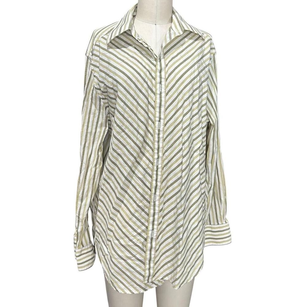 Liz-claiborne Women's Yellow and Green Shirt